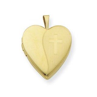 Gold Plated Sterling Silver 20mm Textured Cross Locket   JewelryWeb Jewelry