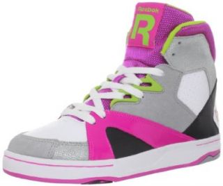 Reebok Women's CL Femme Devil Mid Sneaker,White/Grey/Pink/Green/Black,9 M US Shoes