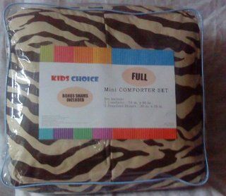 Kids Choice Full Size Reversible Comforter & Shams Set Zebra Tan/Brown  