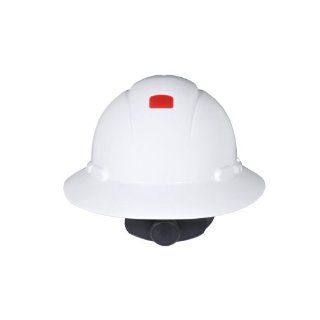 3M Full Brim Hard Hat H 801R UV, 4 Point Ratchet Suspension, Uvicator, White Hardhats