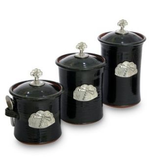 Artisans Domestic 3 Piece Ceramic Canister Set   Dragonfly   Kitchen Canisters