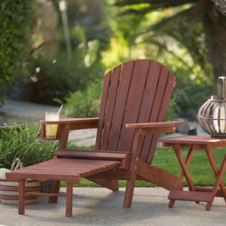 Coral Coast Big Daddy Adirondack Chair with Pull Out Ottoman and Cup Holder   Barn Red Stained   Adirondack Chairs