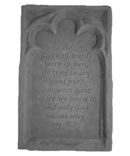 No Farewell Words Were Spoken Memorial Stone   Garden & Memorial Stones