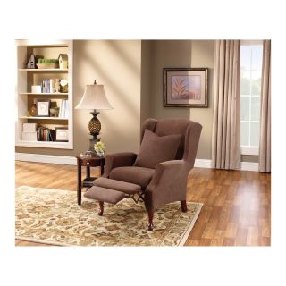 Sure Fit Stretch Pique Wing Chair Recliner Slipcover   Chair Slipcovers