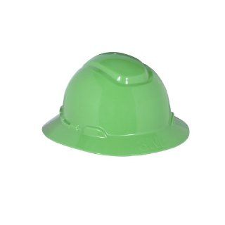 3M Full Brim Hard Hat H 804R, 4 Point Ratchet Suspension, Green Hardhats