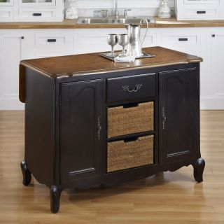 Home Styles The French Countryside Oak and Rubbed Black Kitchen Island   Kitchen Islands and Carts