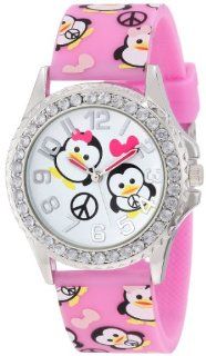 Frenzy Kids' FR804B Penguin Print Pink Analog Watch Watches