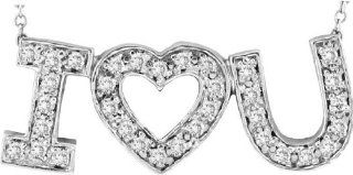Diamond "I love You" Pendant Necklace Jewelry
