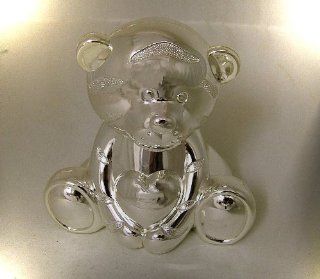 Baby Gifts Direct Silver Plated Teddy Bear Money Box   Christening Gift/New Baby Gift   Baby Keepsake Boxes