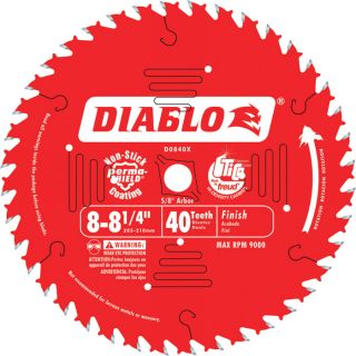 Diablo Finish Circular Saw Blade   8 1/4 Inch, 40 Tooth, Finish, Model D0840X