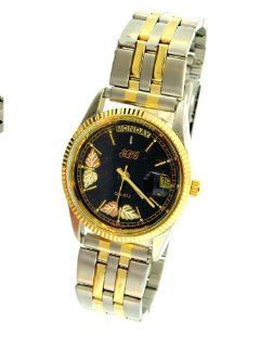 High Quality Black Hills Gold Men's Day Date Black Face Watch Watches
