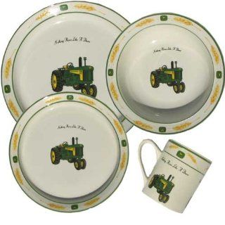 John Deere 16 Piece Dinnerware Set (Amber Waves) Kitchen & Dining