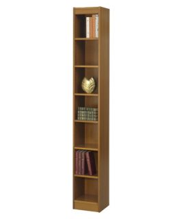 Safco 7 Shelf Veneer Baby Bookcase 12W in.   Medium Oak   Bookcases