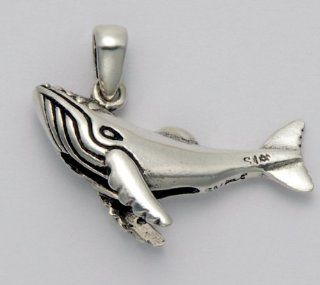 Sterling Silver Humpback Whale Pendant Jewelry