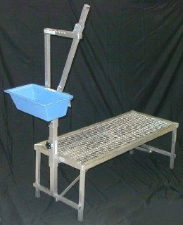 Aluminum Folding Goat Stanchion With Trough  Livestock Equipment  Sports & Outdoors