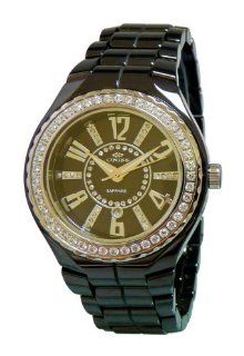 Oniss Paris Women'S ON807 L Blk Lafayette Collection Ladies, High Tech Ceramic Case and Band, Swiss Movement, Sapphire Crystal ,45 Setting Austrian Stones on Bezel , Mop Dial with Austrian Crystal   White Watch Watches