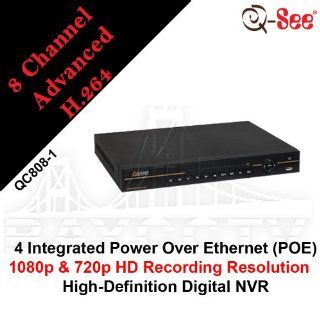 Q See QC808 1 8 Channel Completely Digital 1080p Resolution DVR with Pre Installed 1TB Hard Drive, Black  Complete Surveillance Systems  Camera & Photo