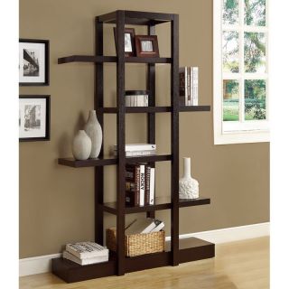 Monarch 71 in. Open Concept Display Etagere   Cappuccino   Bookcases