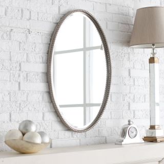 Uttermost Sherise Nickel Finish Oval Beveled Mirror   22W x 32H in.   Wall Mirrors