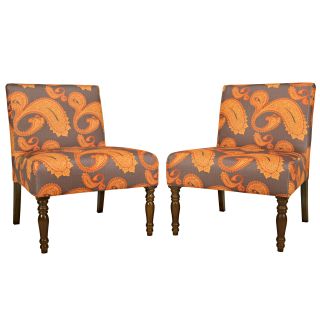angeloHOME Bradstreet Chair Set   Desert Sunset Brown Paisley   Accent Chairs