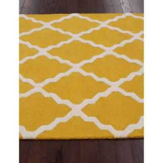 Nuloom Hand hooked Alexa Moroccan Trellis Petit point Wool Rug (86 X 116) Gold Size 86 x 116