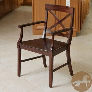 Christopher Knight Home Bella Armed Crossback Acacia Wood Dining Chair
