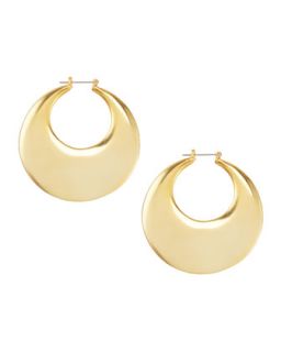 Golden Tapered Moon Hoop Earrings