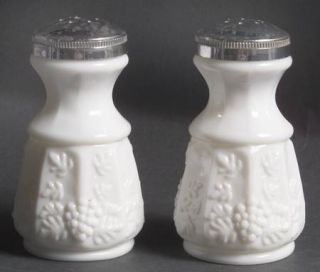 Westmoreland Paneled Grape Milk Glass Salt and Pepper Set   Stem 1881, Milk Glas