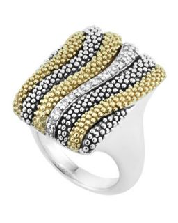 Soiree Caviar Wave Diamond Ring, Size 7
