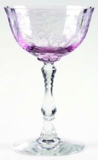 Fostoria Navarre Pink Champagne/Tall Sherbet   Stem #6016, Etch #327, Pink Bowl