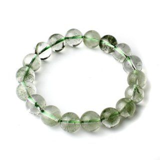 O stone 2A Green Phantom Quartz Crystal Galaxy Bracelet B11mm Grounding Stone Protection Strand Necklaces Jewelry