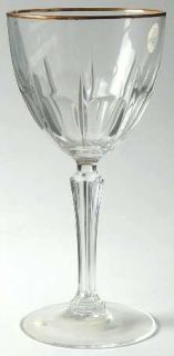 Cristal DArques Durand Bergerac Gold Water Goblet   Cut, Gold Trim