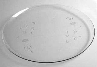Princess House Crystal Heritage Torte Plate   Gray Cut Floral Design,Clear