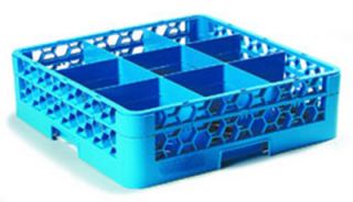 Carlisle Full Size Dishwasher Glass Rack   9 Compartments, 1 Extender, Blue