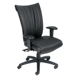 Boss Black Leatherplus High Back with 3 Paddle Mechanism and Seat Slider   Desk Chairs