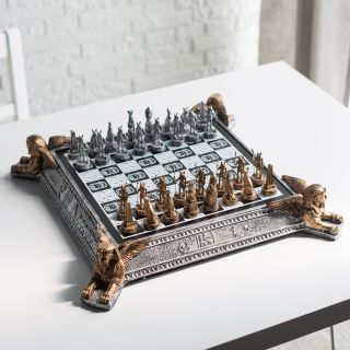 3D Egyptian Polystone Chess Set   Chess Sets
