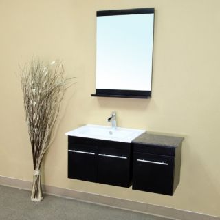 Bellaterra Parma Plus 38.6 in. Black Single Bathroom Vanity with Optional Mirror   Single Sink Bathroom Vanities