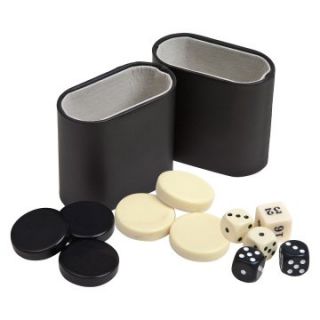 Complete Backgammon Accessory Kit with Genuine Leather Dice Cups   Backgammon Sets