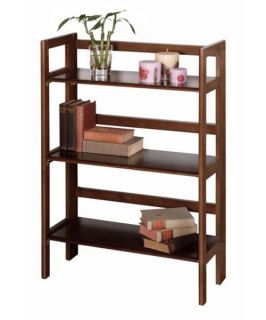 3 Shelf Stackable Folding Bookcase – Walnut   Bookcases