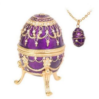 Purple Imperial Musical Egg Trinket Box   Trinket Boxes