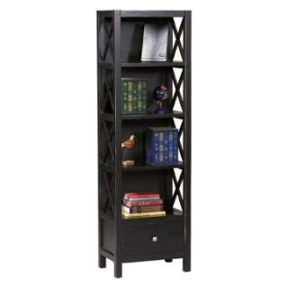 Linon Anna Tall Narrow 5 Shelf Wood Bookcase   Bookcases