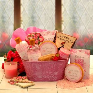 Once Upon a Rose Spa Gift Basket   Holiday Gift Baskets