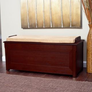 Cedar Chest Mission Bench with Cushion   Cherry   Indoor Benches