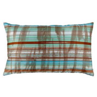 Jiti Stripes Faux Silk Rectangle Pillow   Decorative Pillows