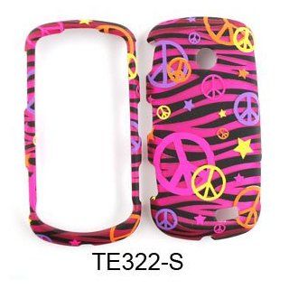 Samsung Solstice 2 A817 Transparent Design, Colorful Peace Signs on Pink Zebra Hard Case/Cover/Faceplate/Snap On/Housing/Protector Cell Phones & Accessories