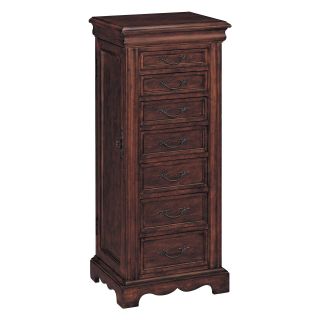 Aged Cherry Finish Jewelry Armoire   Jewelry Armoires