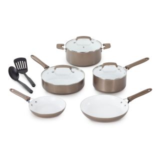 WearEver Pure Living 10 piece Cookware Set   Champagne   Cookware Sets
