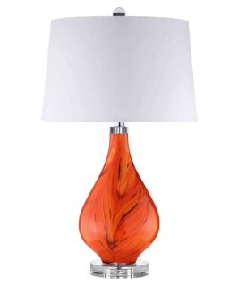 Stein World Glass and Crystal Orange Table Lamp 90067   Table Lamps
