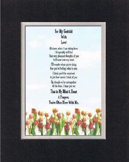 Touching and Heartfelt Poem for Extended Family Members   For My Godchild With Love Poem on 11 x 14 inches Double Beveled Matting (Black on White)   Prints