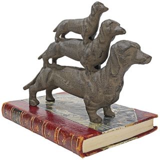 Design Toscano 5.5 in. Stacked Hot Dogs Dachshund Statue   Sculptures & Figurines